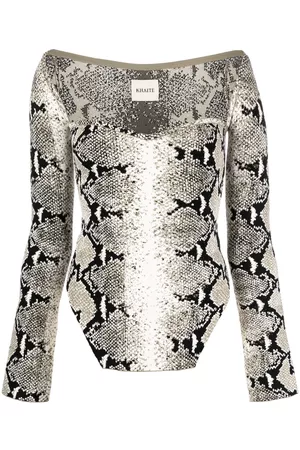 Khaite Top Maddy con estampado de piel de serpiente