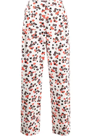 Moschino Pantalones con estampado floral y talle alto