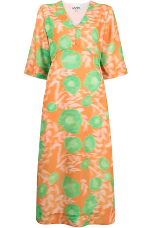 Ganni Vestido midi con estampado floral