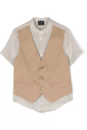 FAY Camisa a rayas con diseño a capas