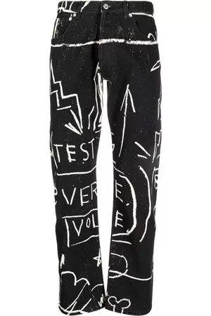 Honey Fucking Dijon Pantalones rectos con garabatos estampados