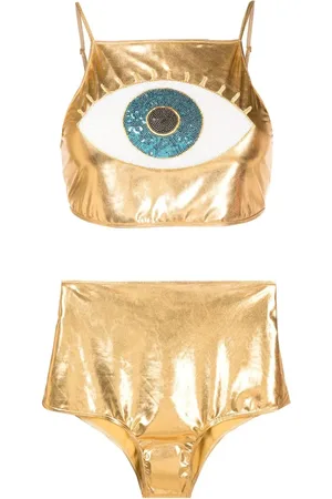 Brigitte Bikini metalizado con detalle de ojo