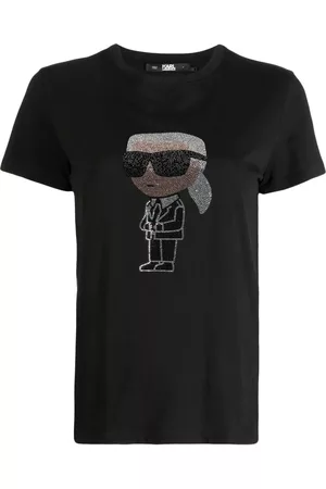Karl Lagerfeld Camiseta Ikon con strass