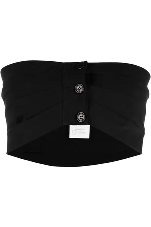Serafini Top corto drapeado con botones
