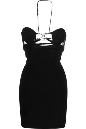 Nensi Dojaka Vestido con aberturas y tiras cruzadas