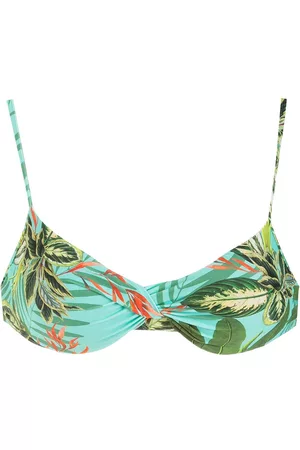 Lygia & Nanny Top de bikini Cassis con motivo tropical