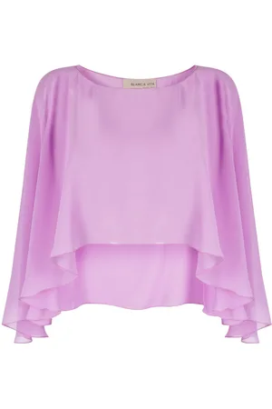 BLANCA Top corto con volantes transparentes