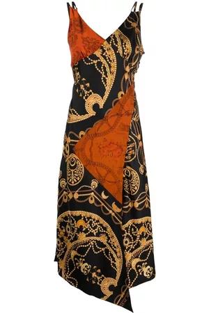 Marine Serre Slip dress largo con estampado gráfico