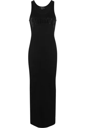 BLUMARINE Vestido largo con logo estampado