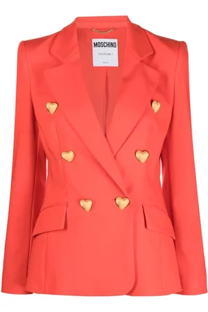 Moschino Blazer con doble botonadura y motivo de corazón