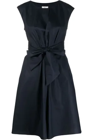 Woolrich Vestido midi con cintura lazada