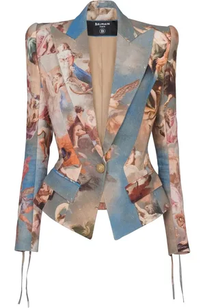Balmain Blazer con motivo abstracto y doble botonadura