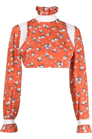 BATSHEVA Top corto con motivo floral