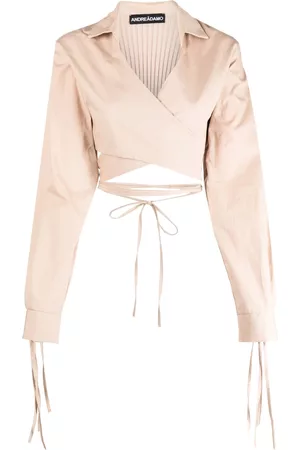 ANDREADAMO Blusa cruzada corta