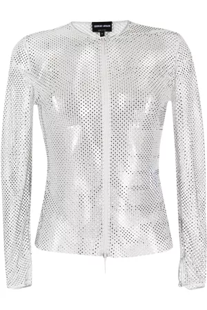 Giorgio Armani Camiseta de malla con cuello redondo