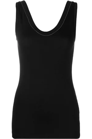 Brunello Cucinelli Top sin mangas con cuello redondo