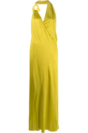 Tom Ford Vestido largo drapeado con cuello halter