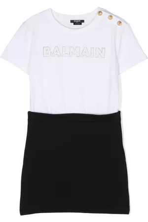 Balmain Vestido con aplique del logo