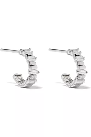 Suzanne Kalan Pendientes pequeños en oro blanco de 18kt con diamantes