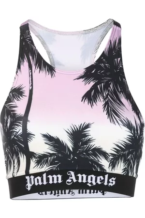 Palm Angels Top corto con palmeras estampadas