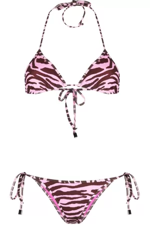 The Attico Bikini con estampado de cebra