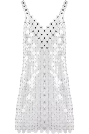 Paco rabanne Vestido corto transparente con discos