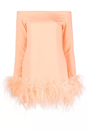 ‎Taller Marmo‎ Minivestido Kika con ribete de plumas