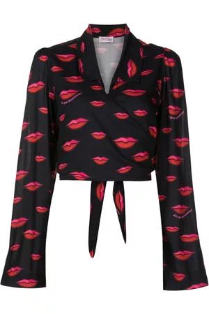 AMIR SLAMA Camisa con motivo de labios