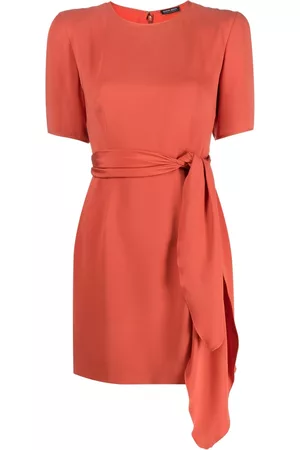 Giorgio Armani Vestido corto acampanado con cintura lazada 1980