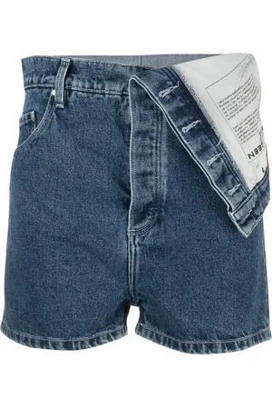 Y / PROJECT Pantalones vaqueros cortos con pliegue en la cintura