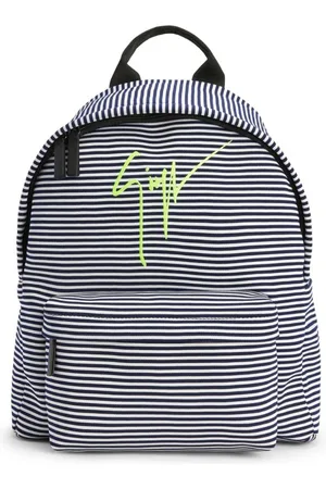 Giuseppe Zanotti Mochila con logo estampado y rayas