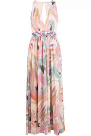 Etro Vestido con motivo abstracto y cuello en V
