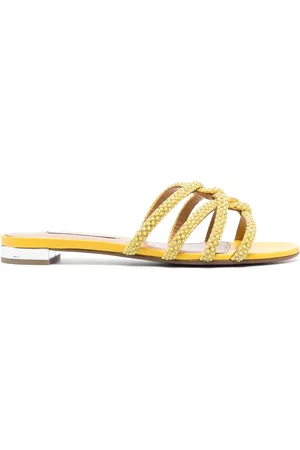 Aquazzura Sandalias planas con detalles de cristal
