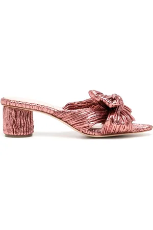 Loeffler Randall Sandalias plisadas con efecto metalizado