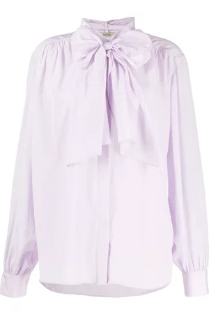 SYSTEM Blusa semitranslúcida con lazo en el cuello