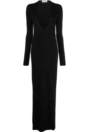 Saint Laurent Vestido largo con escote pronunciado