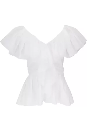 Chloé Blusa con cuello en V y volantes