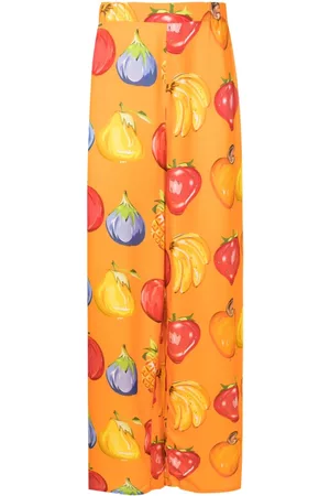 AMIR SLAMA Pantalones rectos con estampado de fruta