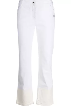 OFF-WHITE Vaqueros de talle medio con dobladillo en contraste