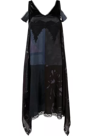 Marine Serre Vestido midi con cuello en V