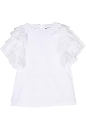 DOUUOD KIDS Vestido corto con manga de volantes