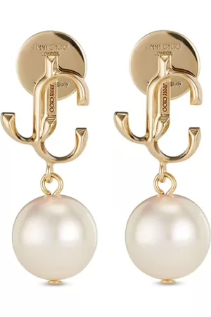 Jimmy Choo Pendientes con perla y logo