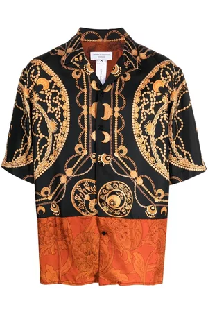 Marine Serre Camisa Regenerated con joyas estampadas