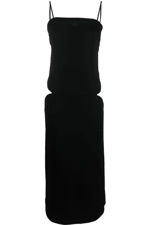 Courrèges Vestido midi ajustado con aberturas