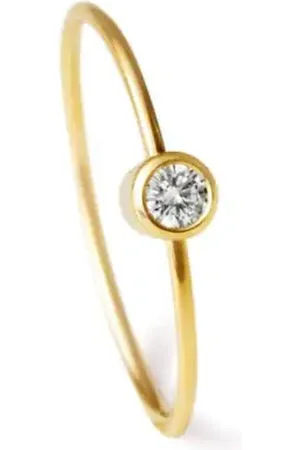 SHIHARA Pendiente de aro One-Stone 01 en oro amarillo de 9kt con diamantes
