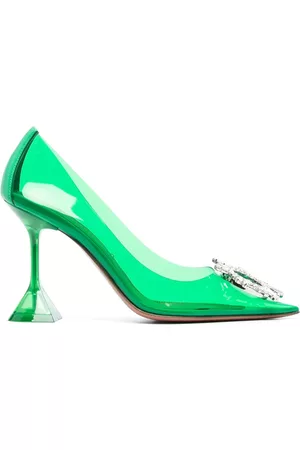Amina Muaddi Zapatos Begum Glass con tacón de 95mm