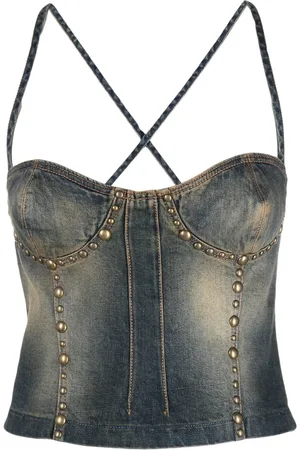 BLUMARINE Top sin mangas Jean vaquero
