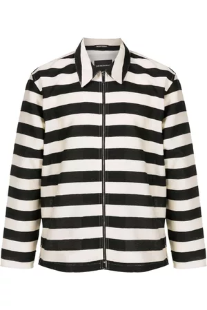 Emporio Armani Sobrecamisa a rayas con cremallera