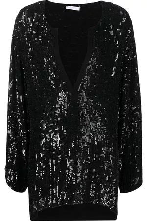 P.A.R.O.S.H. Blusa con lentejuelas y manga larga