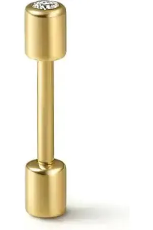 SHIHARA Pendiente Twist Pin 01 en oro amarillo de 18kt con diamantes